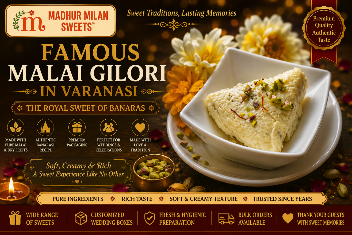 Famous Malai Gilori in Varanasi – A Royal Banarasi Sweet | Madhur Milan Sweets