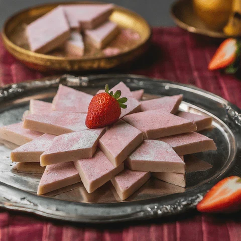 Kaju strawberry barfi