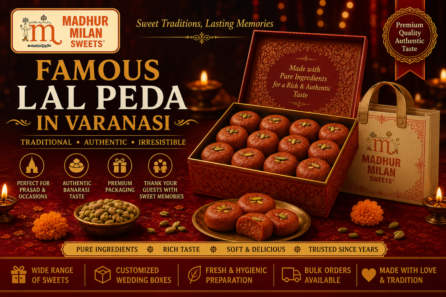 Famous Lal Peda in Varanasi – Best Place to Buy Authentic Lal Peda (Madhur Milan Sweets Guide)
