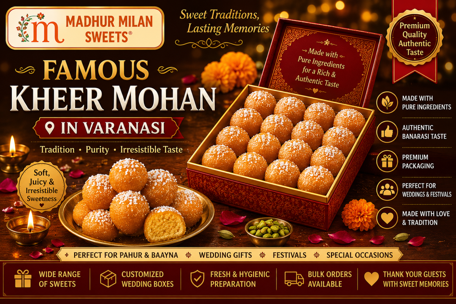 Famous Kheer Mohan in Varanasi – Best Sweet for Every Celebration | Madhur Milan Sweets